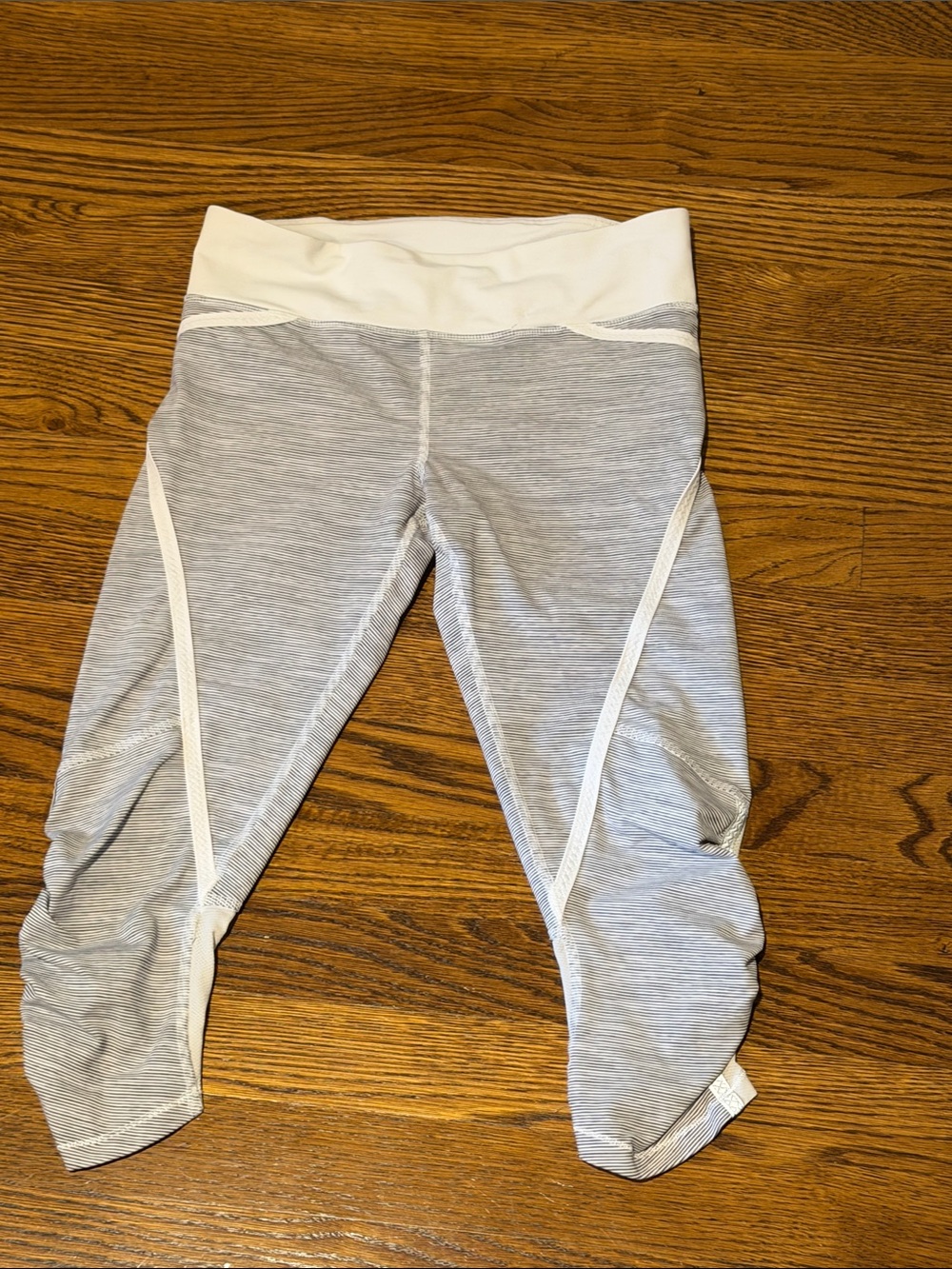 lululemon athletica Light Gray Capri Leggings with White Waistband
